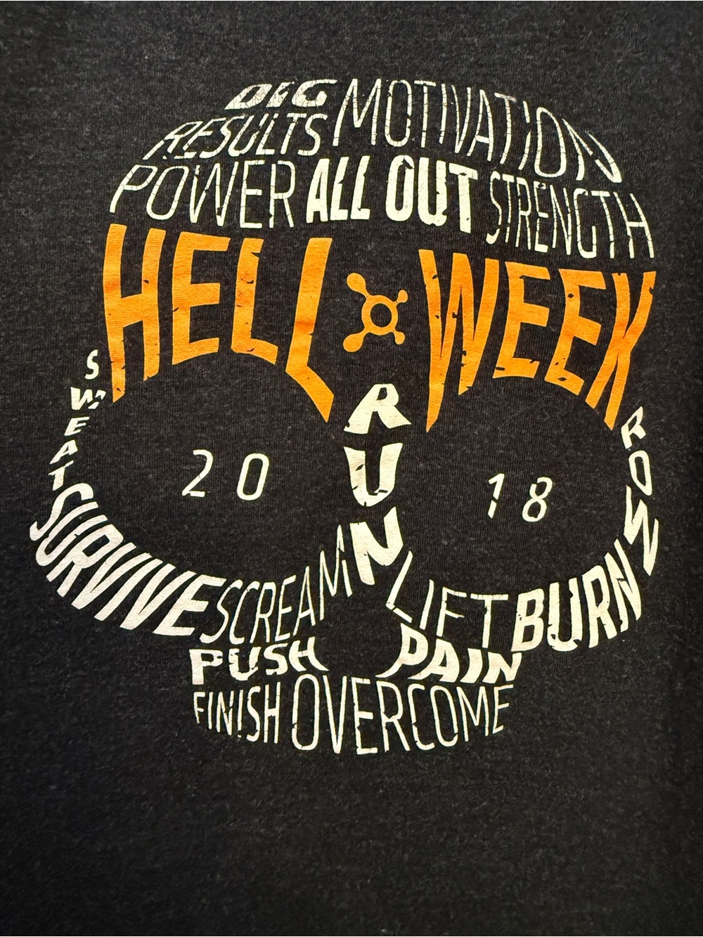 Orangetheory Dark Grey/Black & Orange "Hell Week" Graphic Tank Top for Halloween